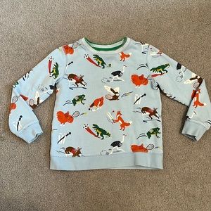 Mini Boden Boys Blue Sporty Animals Crewneck